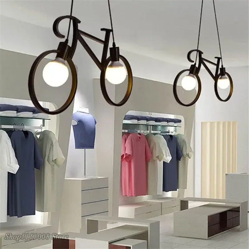 Black Bicycle Pendant Light