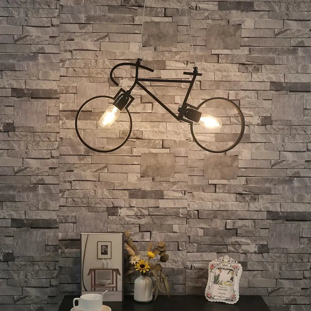 Black Bicycle Pendant Light