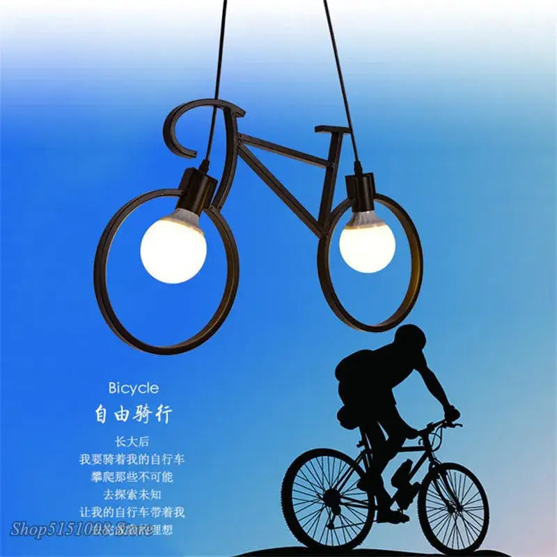 Black Bicycle Pendant Light