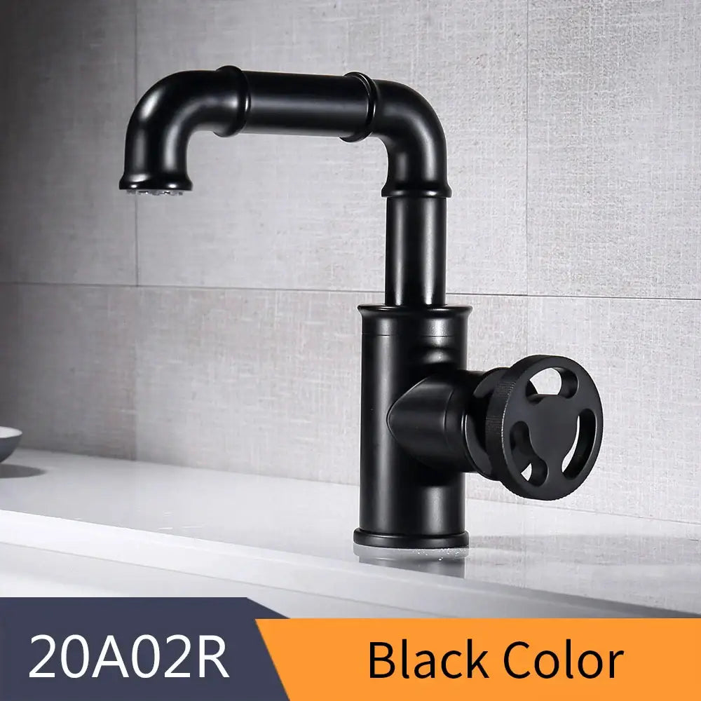 Vintage-Inspired Black Brass Basin Faucet