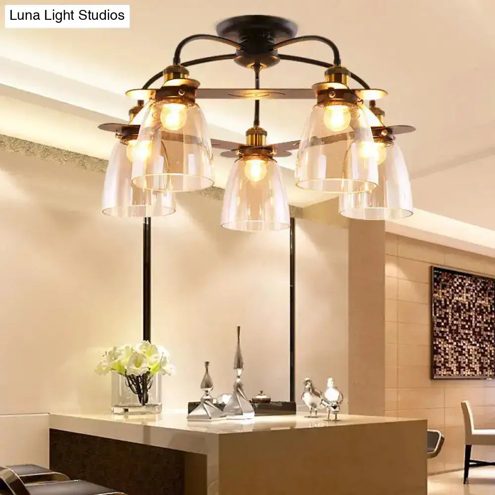 Cognac Glass Bell Lamp
