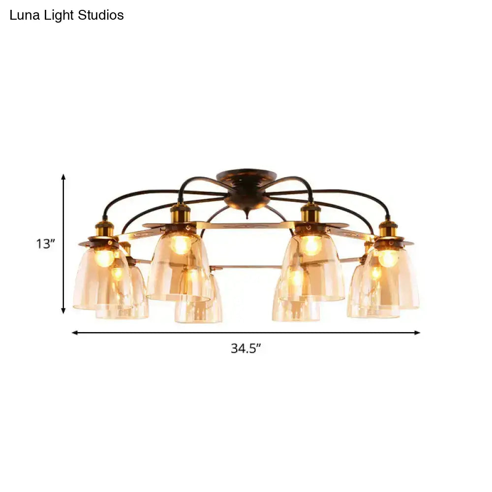 Cognac Glass Bell Lamp