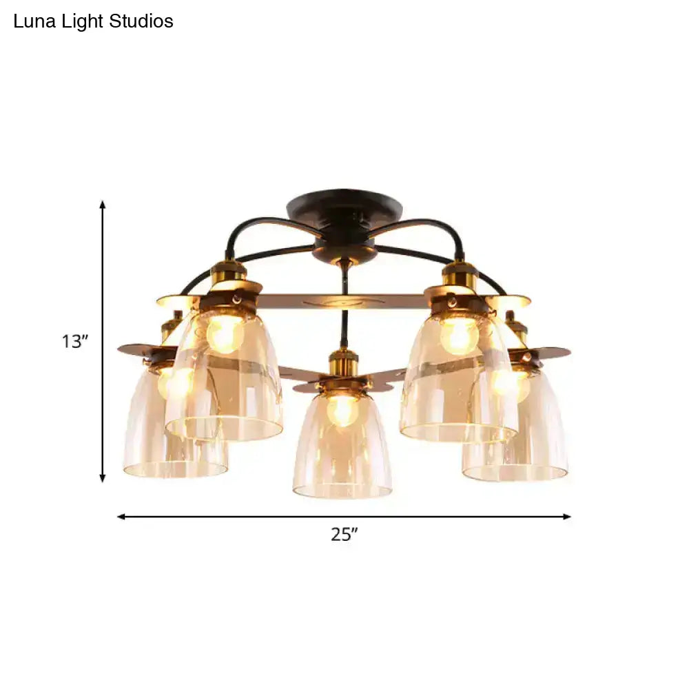 Cognac Glass Bell Lamp