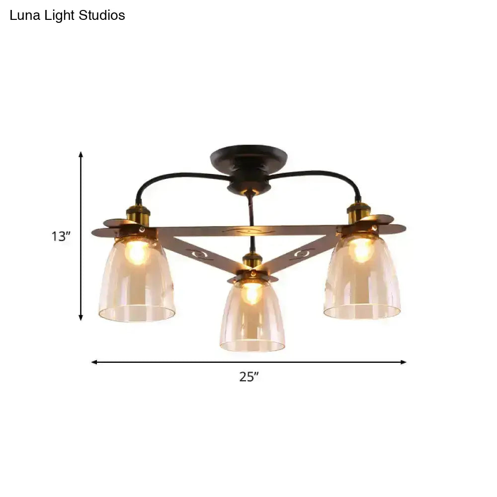 Cognac Glass Bell Lamp