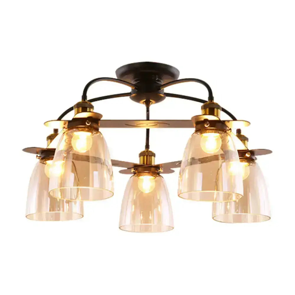 Cognac Glass Bell Lamp
