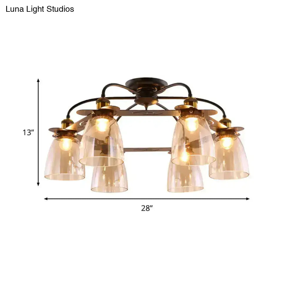 Cognac Glass Bell Lamp