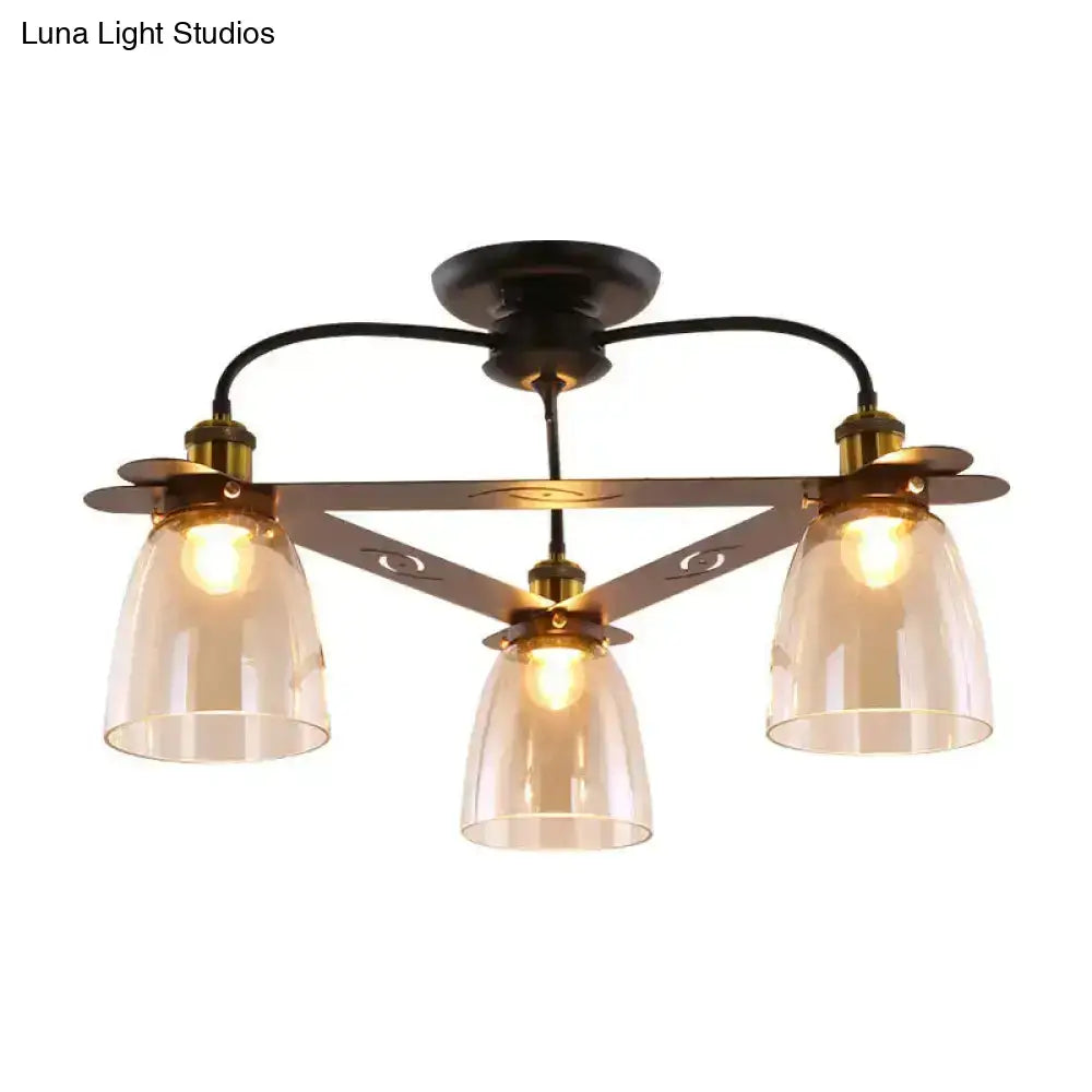 Cognac Glass Bell Lamp