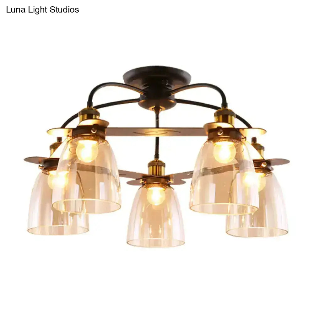 Cognac Glass Bell Lamp