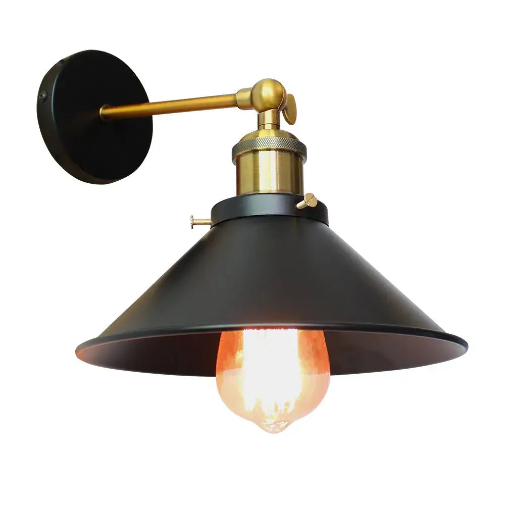 Black Brass Wall Sconce with Halogen Bulb