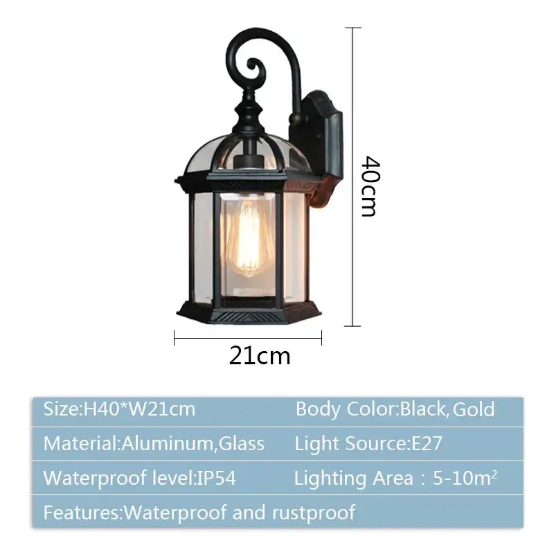 Black Bronze Wall Lantern