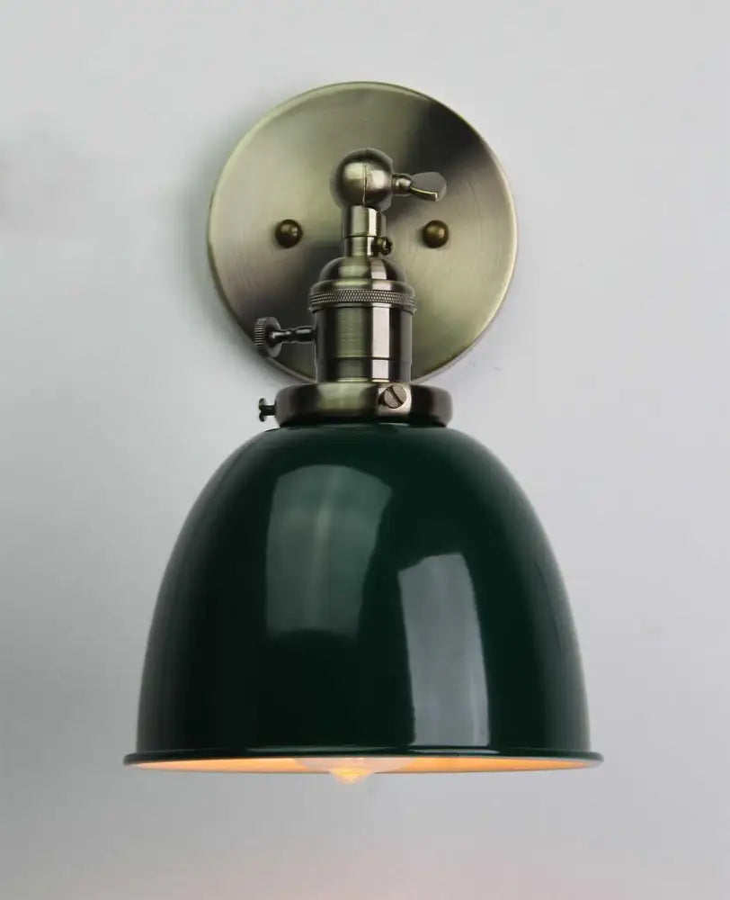 Black Adjustable Wall Sconce with Metal Lampshade