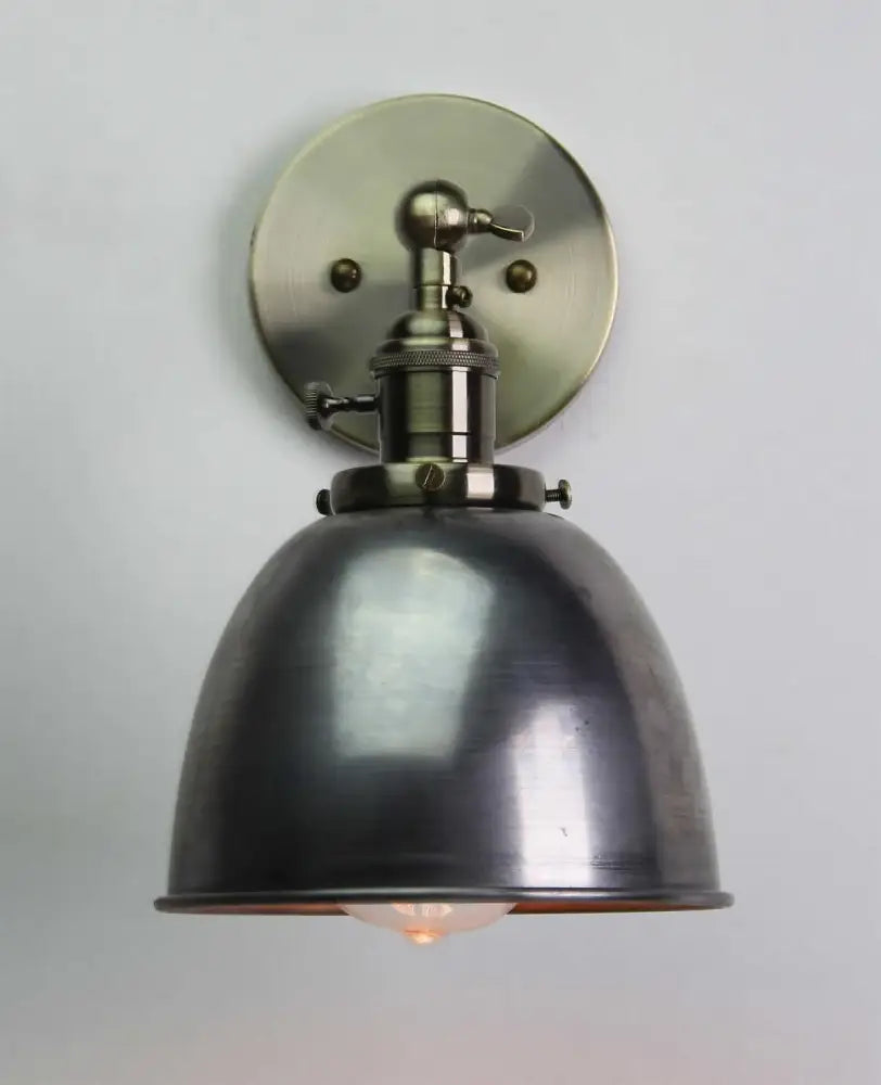 Black Adjustable Wall Sconce with Metal Lampshade