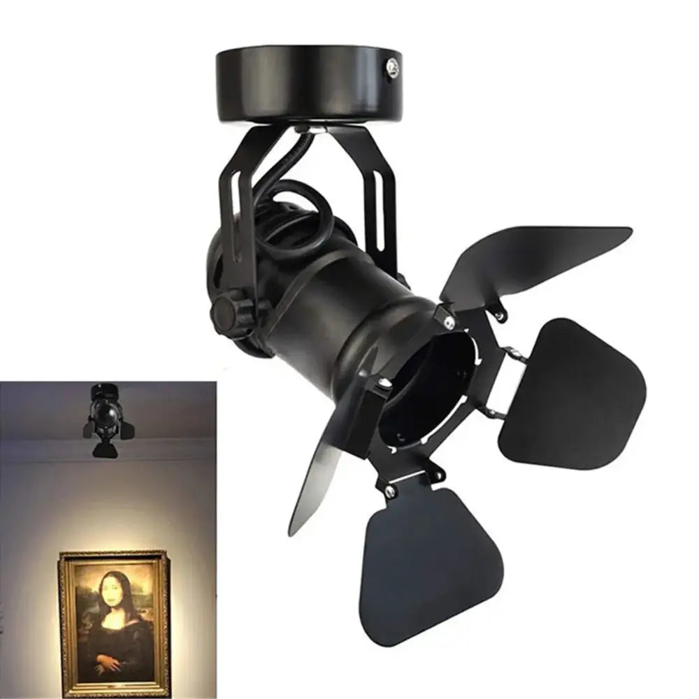 Black Adjustable Spotlight Lamp