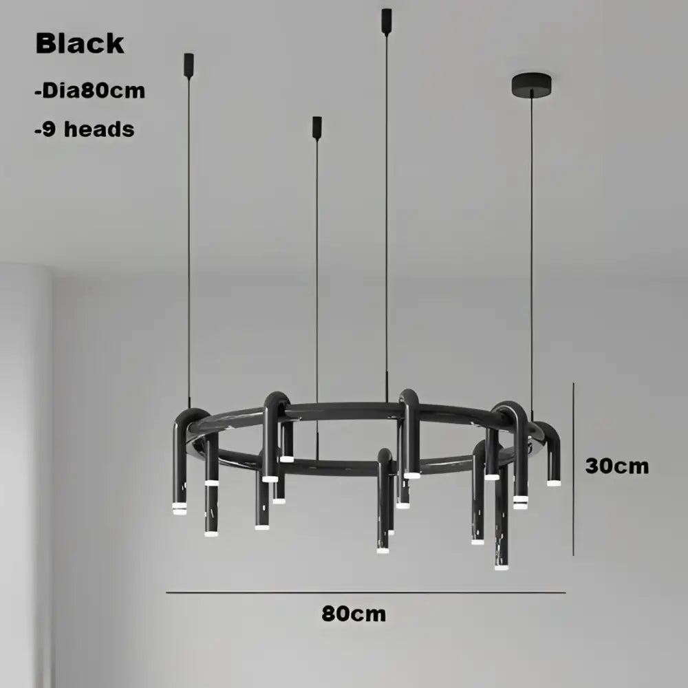 Black Circular Ring Chandelier