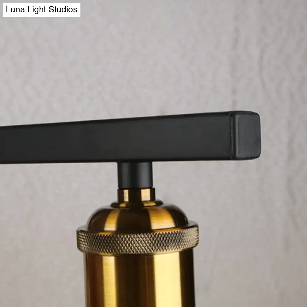Black Industrial Clear Glass Three-Light Pendant