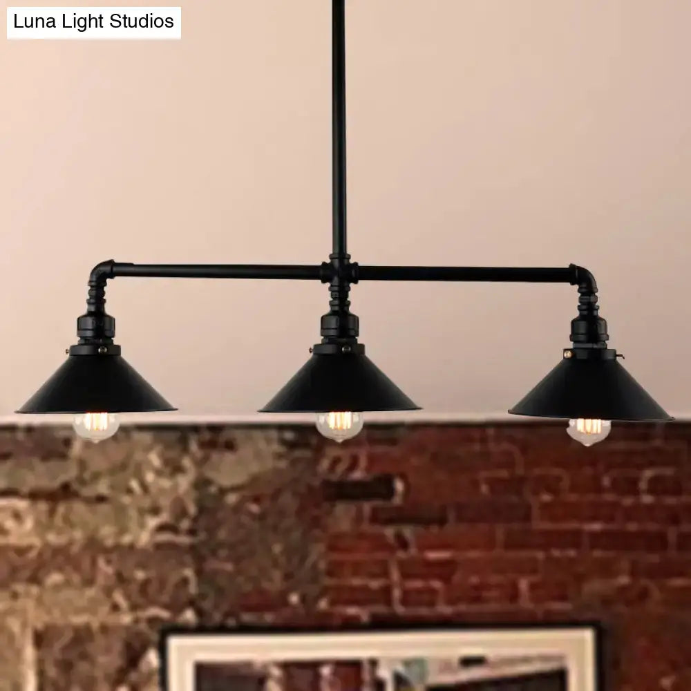 Black Conical Pendant Light