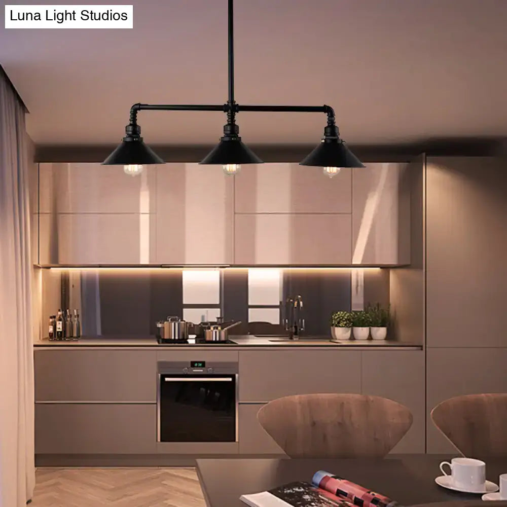 Black Conical Pendant Light