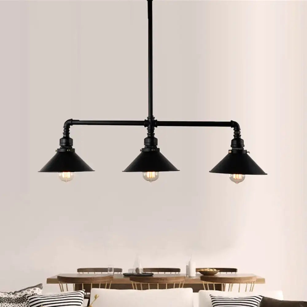 Black Conical Pendant Light
