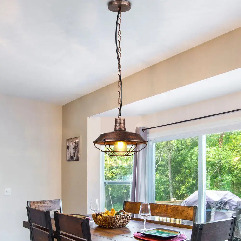 Copper Wire Cage Pendant Light
