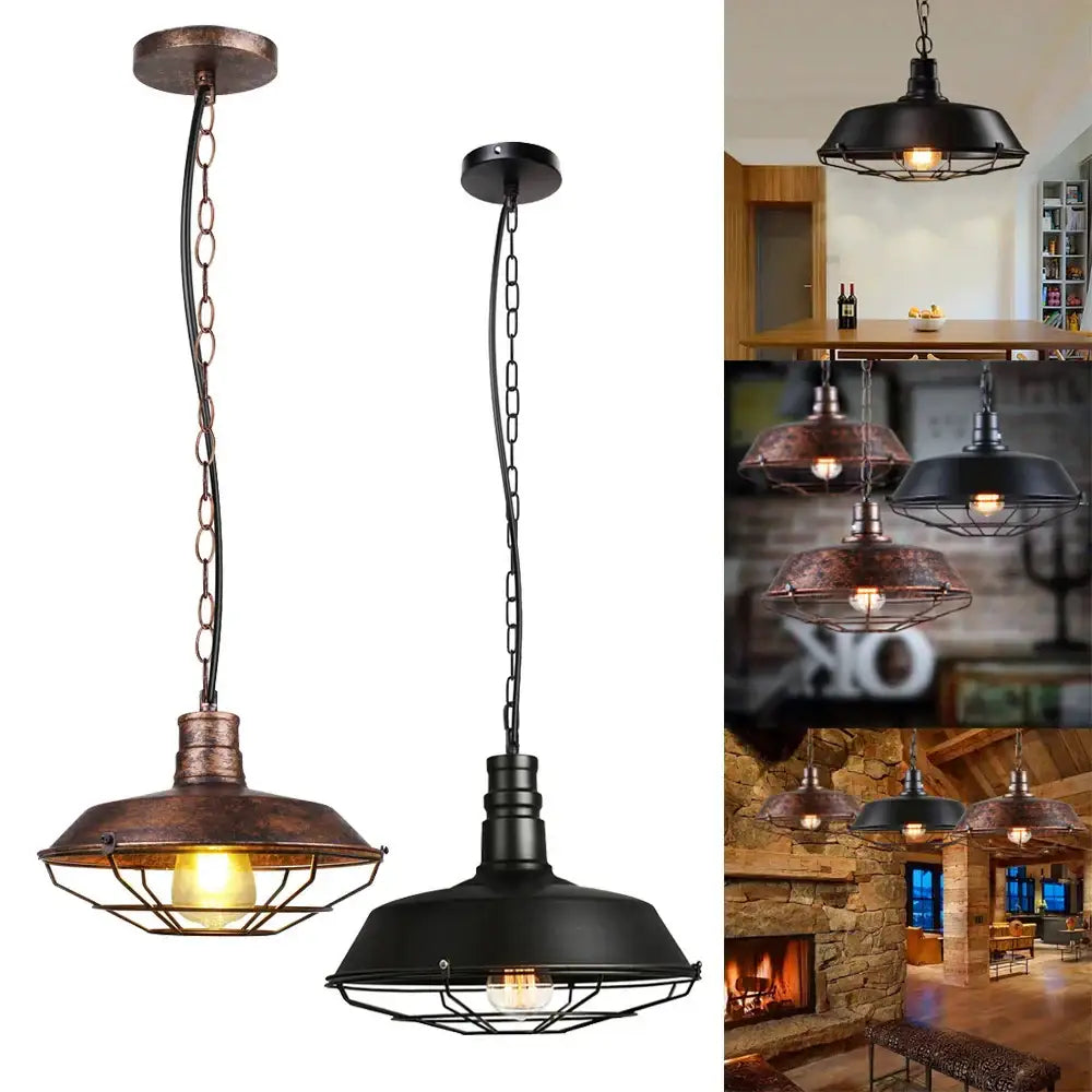 Copper Wire Cage Pendant Light