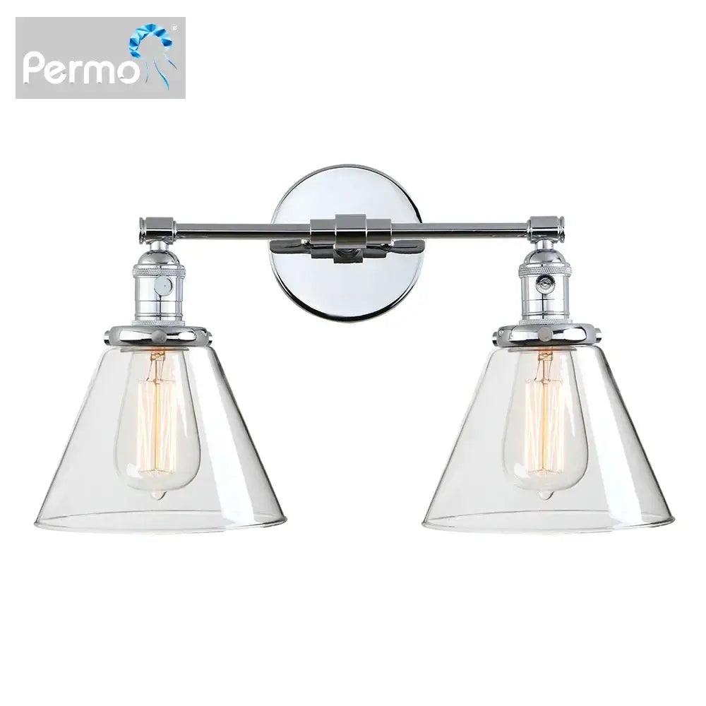 Black Double Cone Wall Sconce