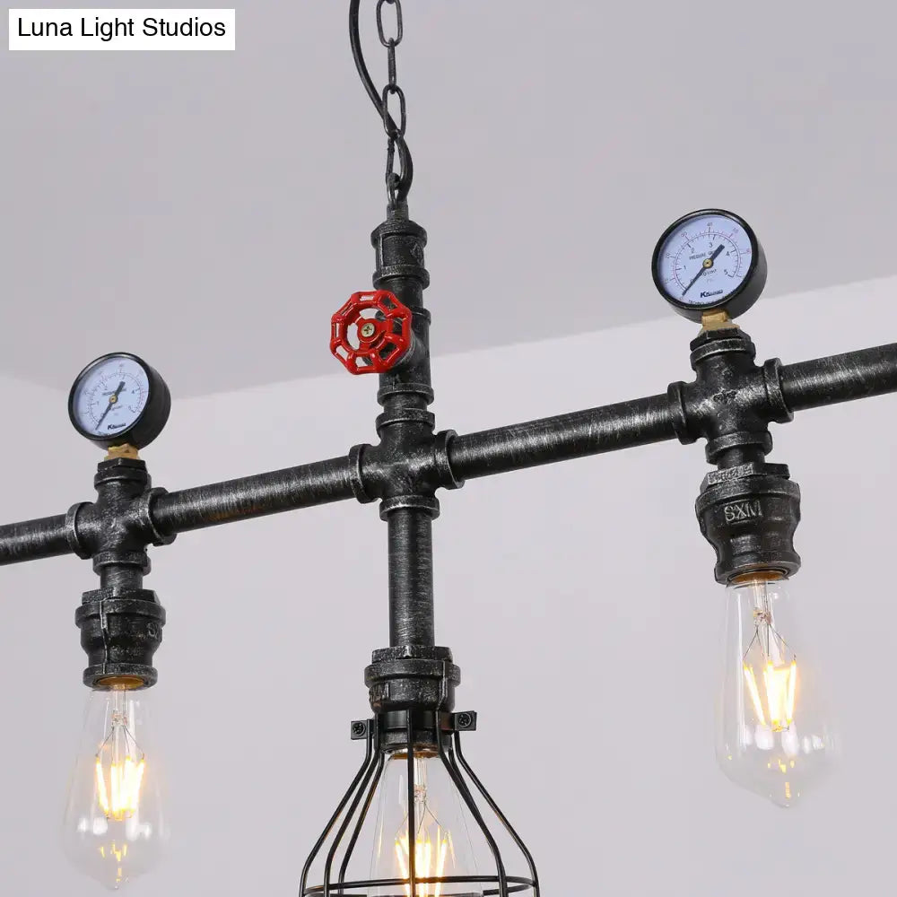 Black Pipe Chandelier