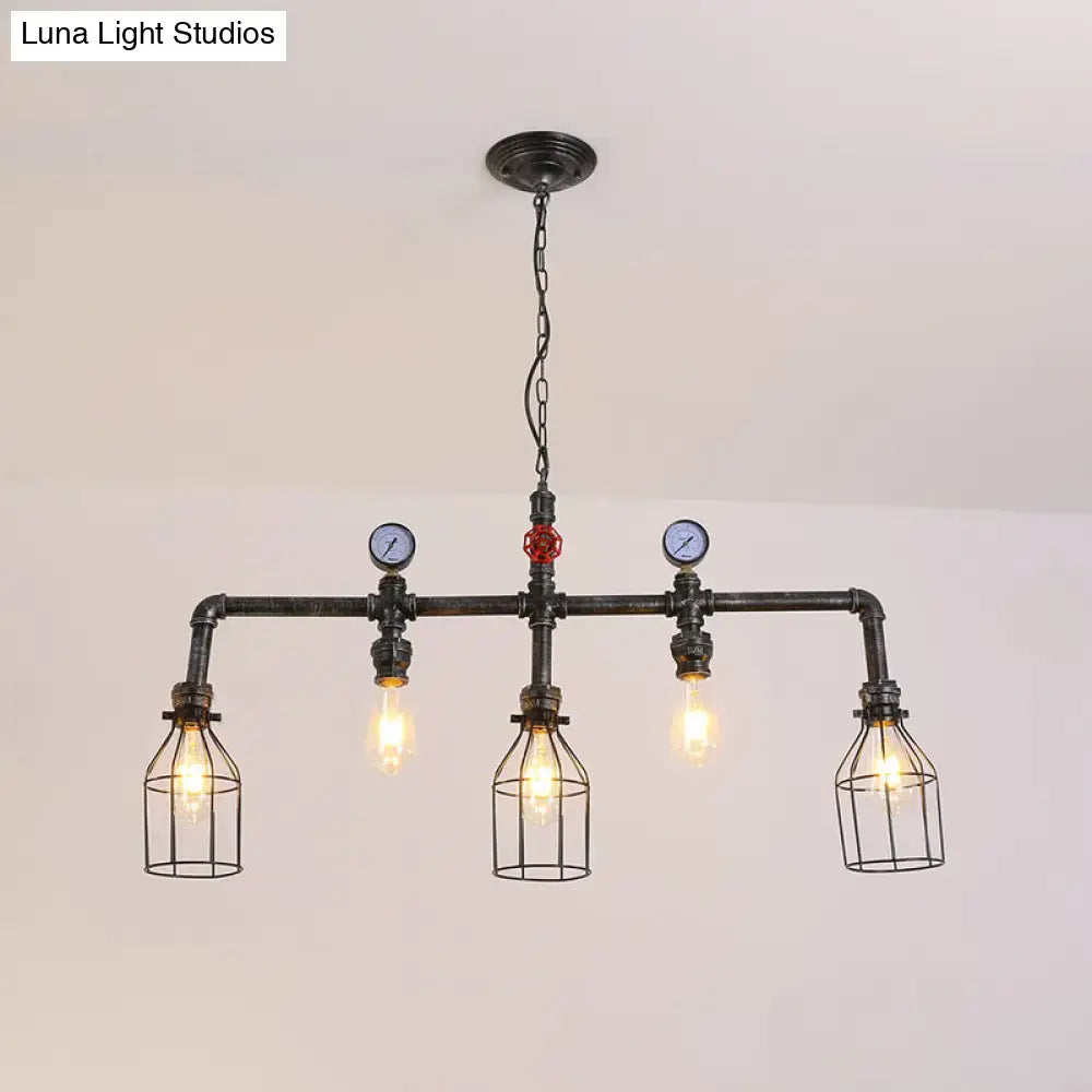 Black Pipe Chandelier