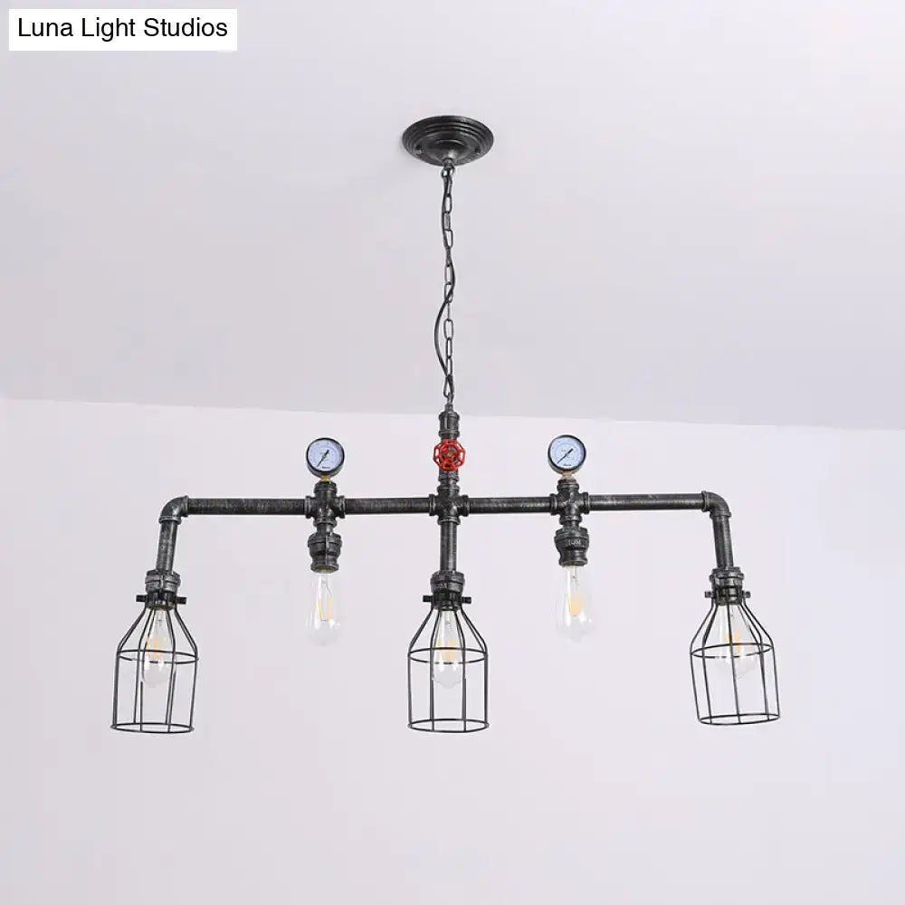 Black Pipe Chandelier