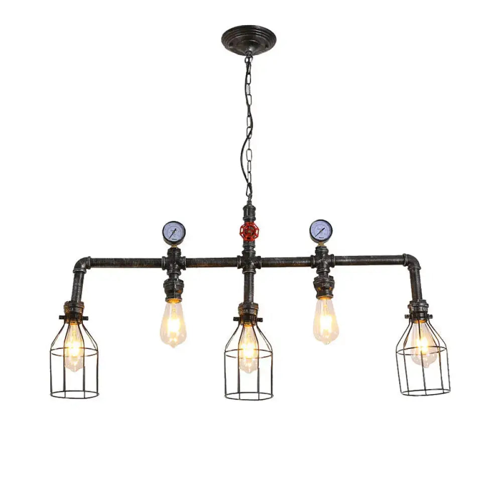 Black Pipe Chandelier