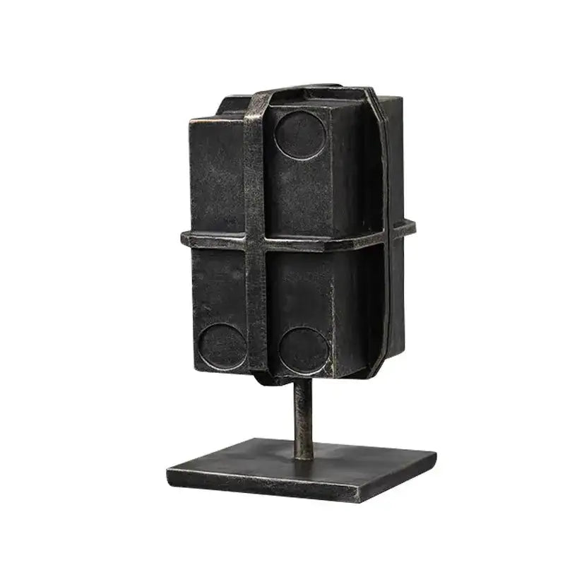 Black Geometric Metal Bookends