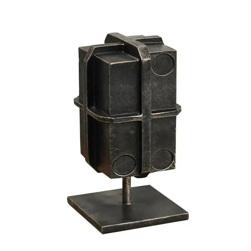 Black Geometric Metal Bookends