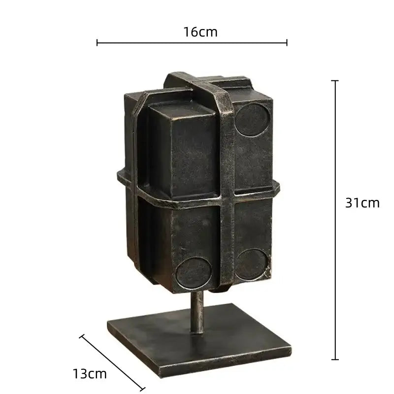 Black Geometric Metal Bookends