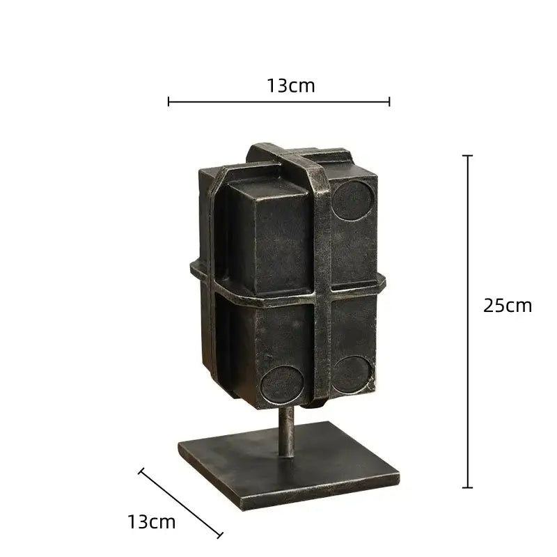 Black Geometric Metal Bookends