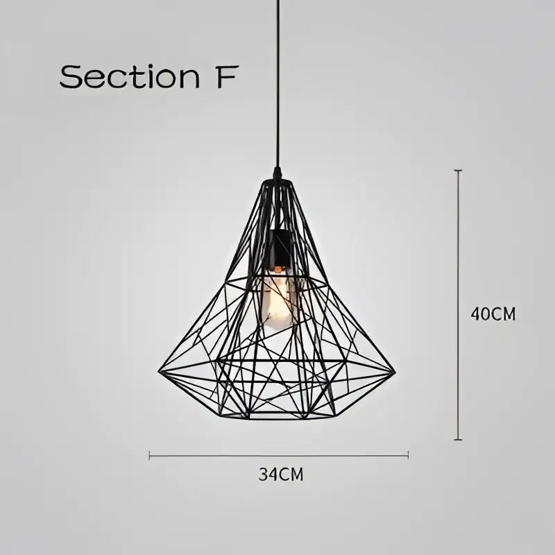 Black Cage Pendant Light for Dining Rooms