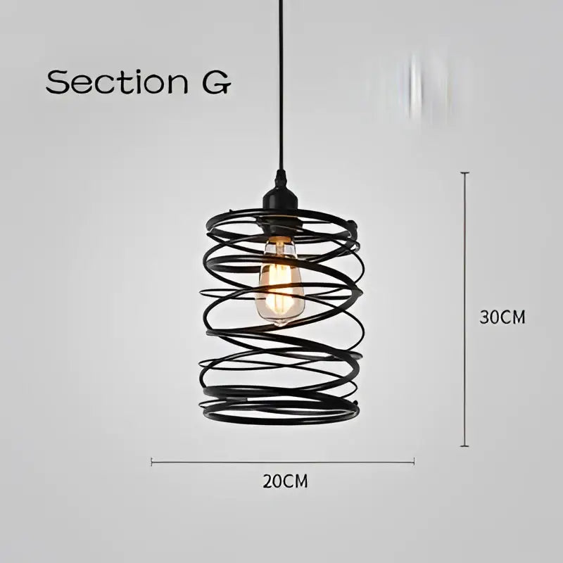 Black Cage Pendant Light for Dining Rooms