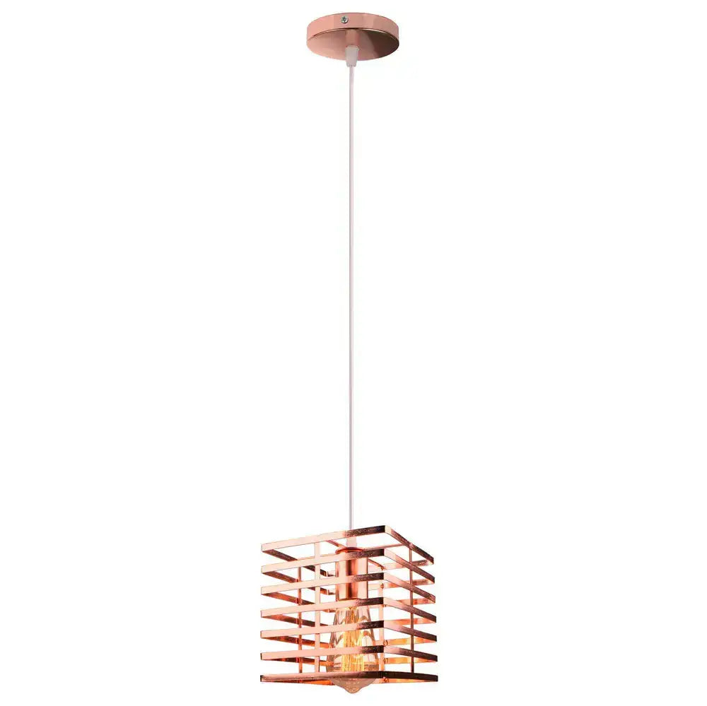 Black Geometric LED Pendant