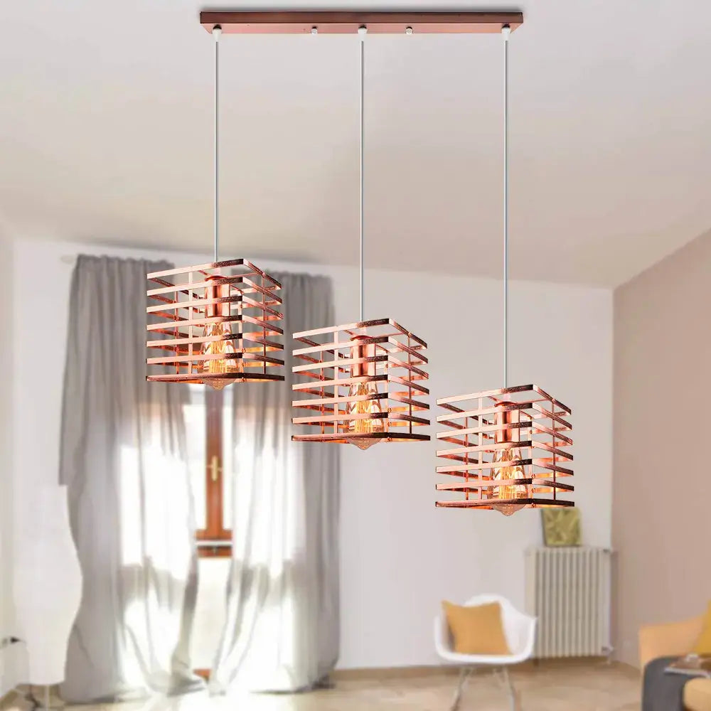 Black Geometric LED Pendant