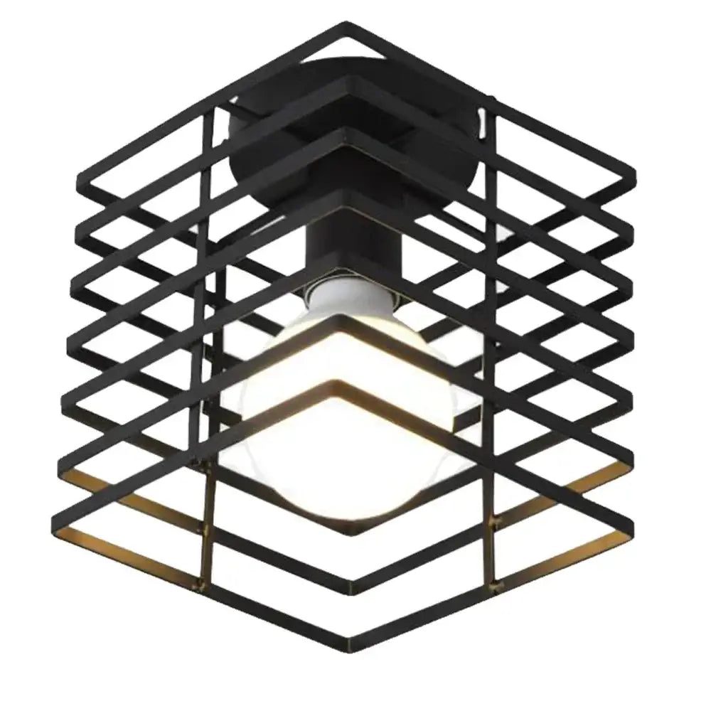 Black Geometric LED Pendant
