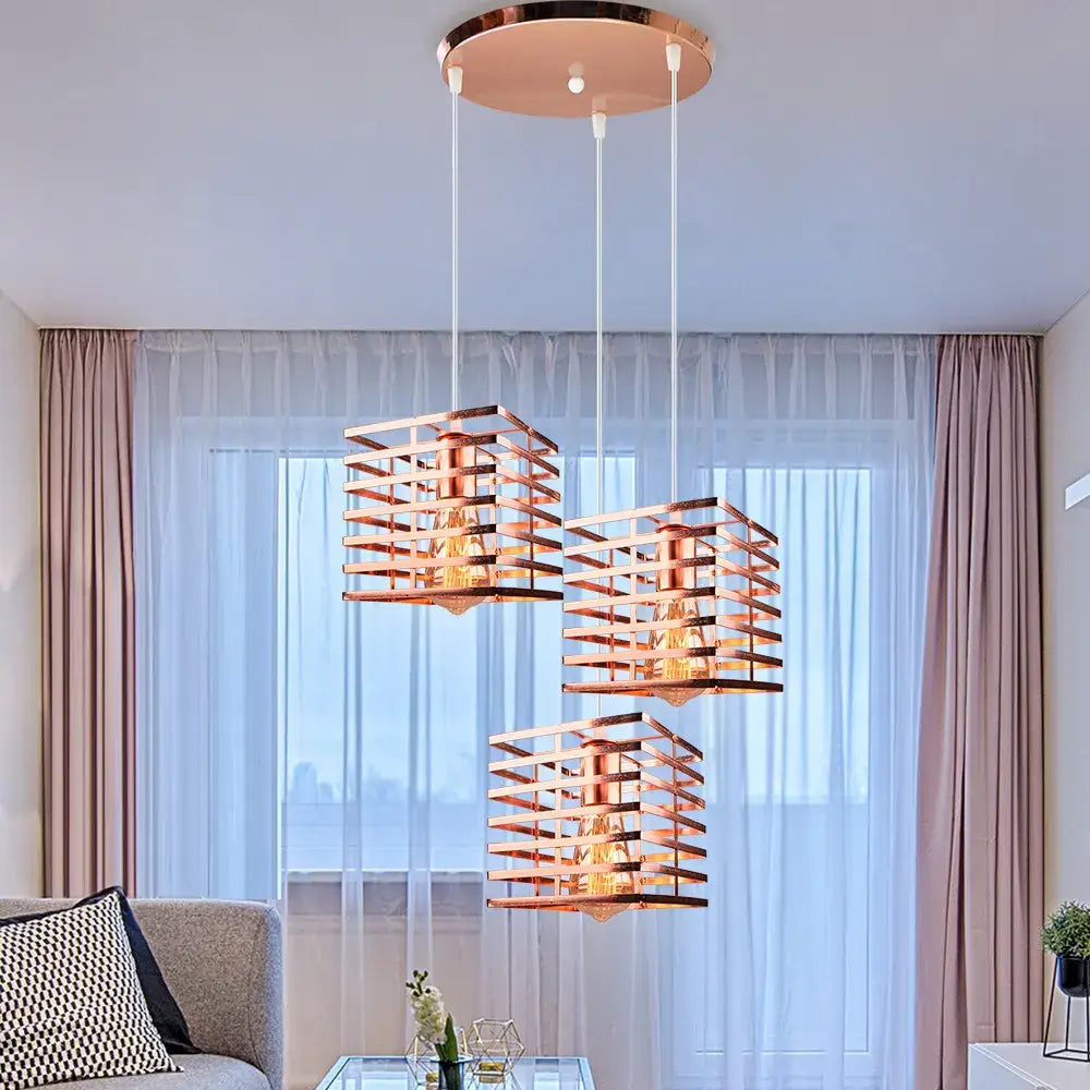 Black Geometric LED Pendant
