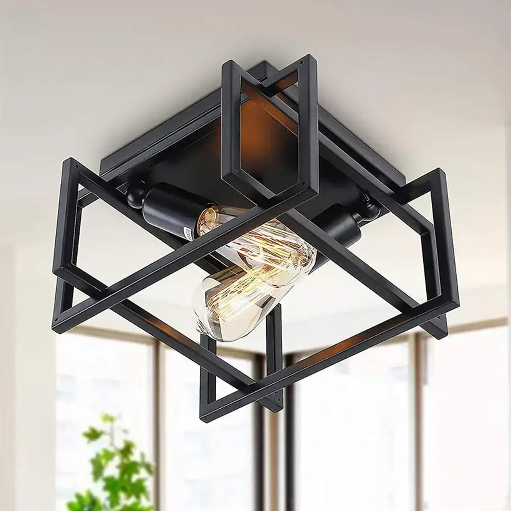 Black Geometric Ceiling Light
