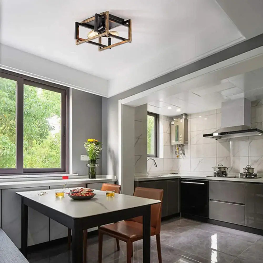Black Geometric Ceiling Light
