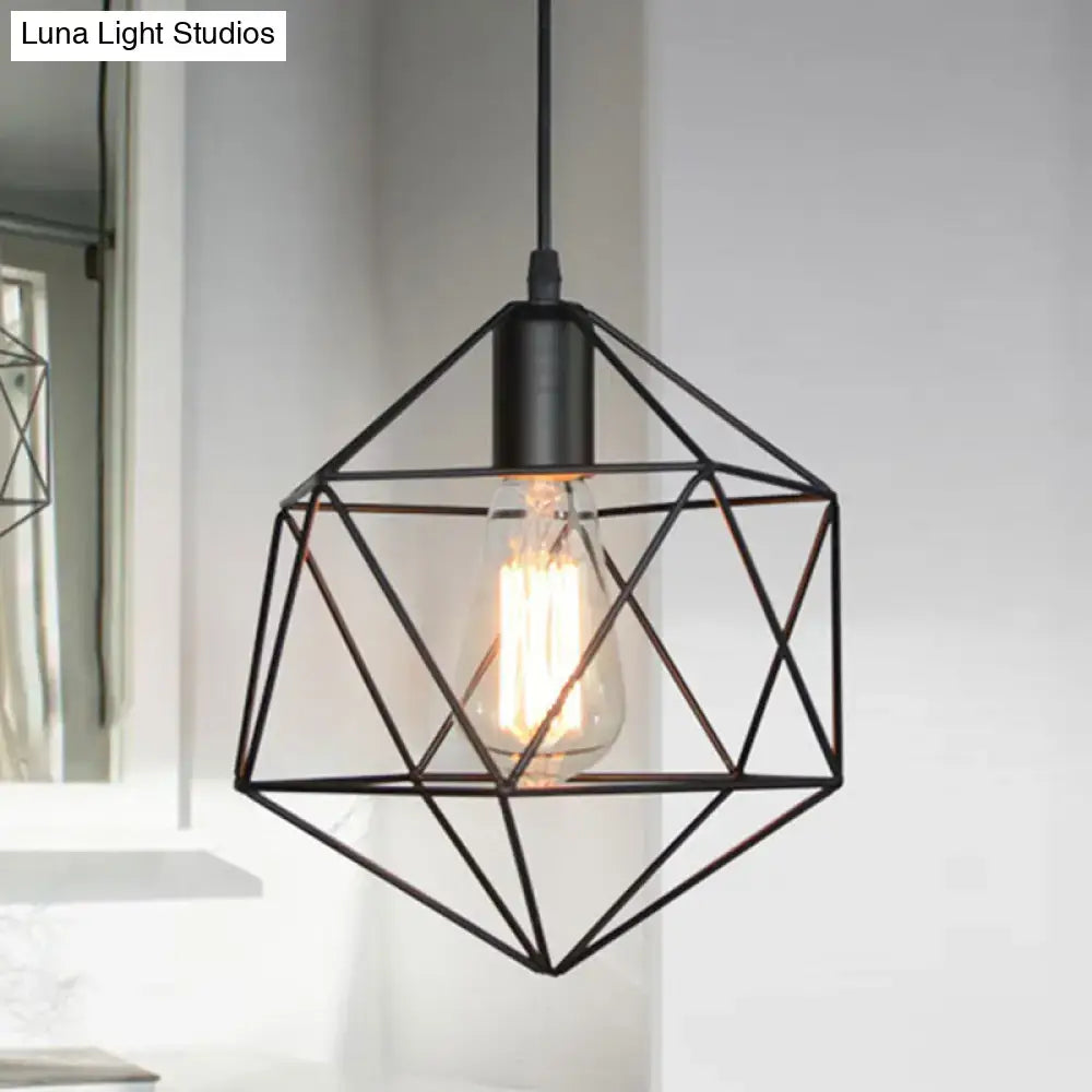 Black Gold Cage Pendants