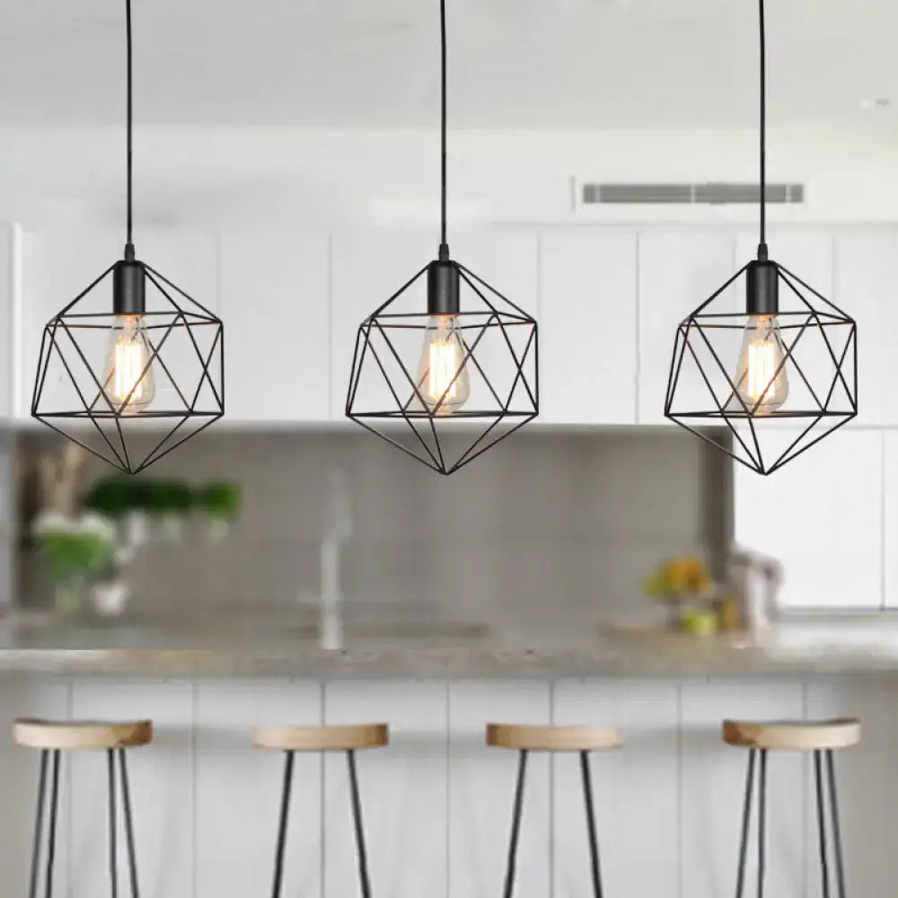 Black Gold Cage Pendants