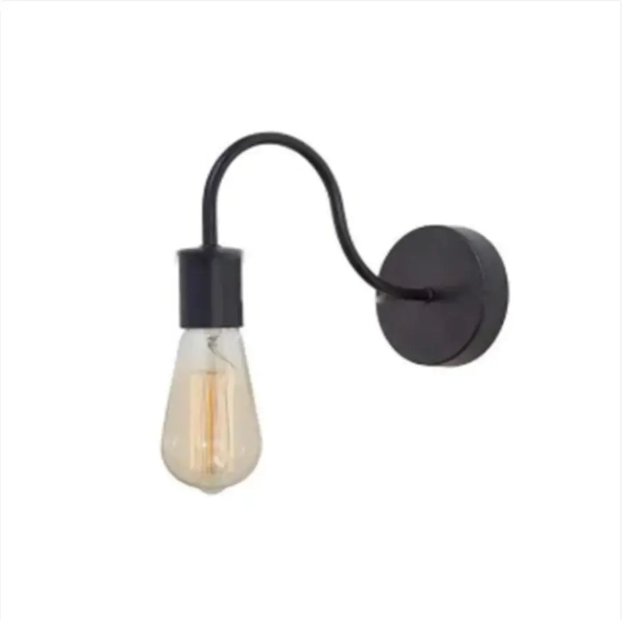 Black Iron Wall Sconce Cage Design with Edison Bulb