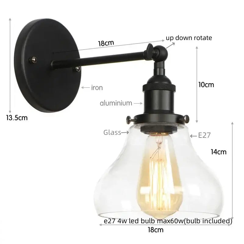 Black Iron LED Sconce