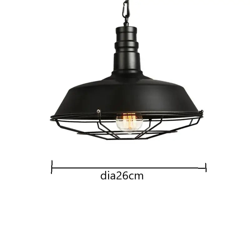 Black Wire Cage Dome Light