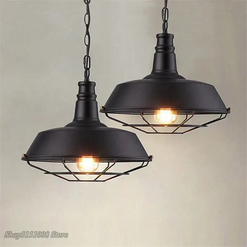 Black Wire Cage Dome Light