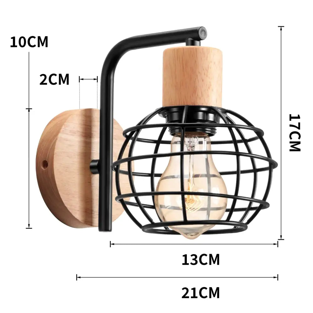 Iron Wood Cage Sconce