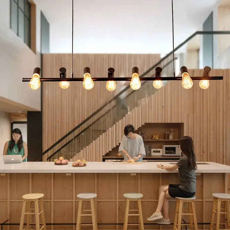 Black Industrial Island Chandelier