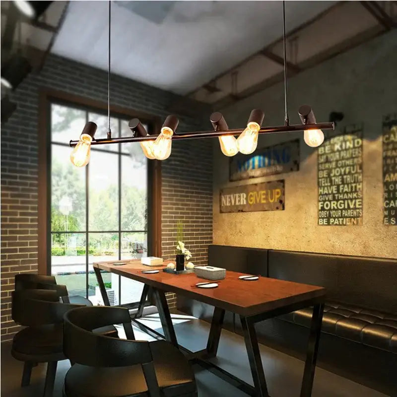 Black Industrial Island Chandelier
